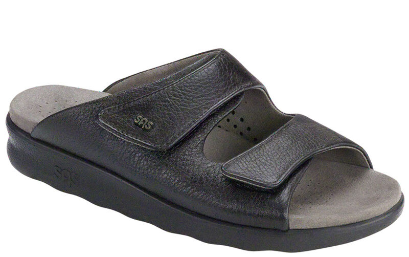 Cozy Slide Sandal- BLACK | SAS Cozy Slide Women Sandal - BLACK Genuine Leather Upper Made in USA Brandy's Shoes