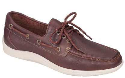 Decksider Lace Up Boat Shoe | SAS MEN Decksider Lace Up Boat Shoe BROWN Made in USA  Brandy's Shoes